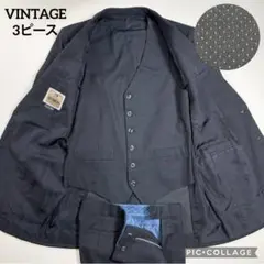 カジュアル スーツ 総柄 ドット柄 3ピーススーツ ジャケット ベスト パンツ