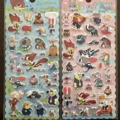 ズートピア　キャラクター　ぷっくりシール　立体　2枚セット