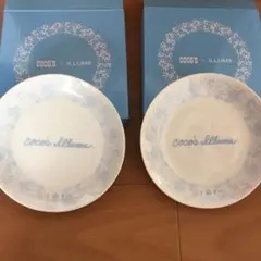 COCO'S x ILLUMS 青い花模様の皿 2枚セット