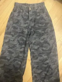 (古着)迷彩柄 ワイドデニムパンツ