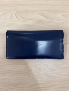 Paul Smithネイビー レザー 長財布 カードポケット付き