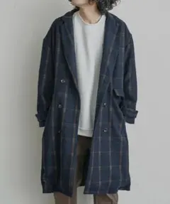 CPCM ダブルブレストチェックコート