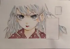 鬼滅の刃 堕姫 手描きイラスト ファンアート