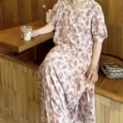 Alley 花柄ワンピース フラワーワンピース アリー ダブクロのサムネイル