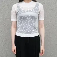 極美品✨mame マメクロゴウチ メッシュ切替カットソー モックネック
