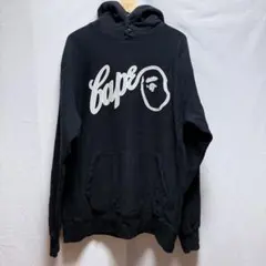 old A BATHING APE BAPE ロゴ プルオーバー パーカー Lのサムネイル