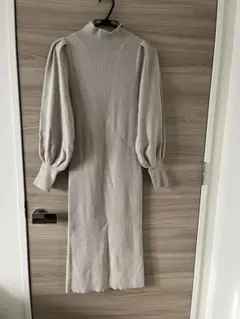 rienda ニットワンピース M グレー バルーンスリーブ