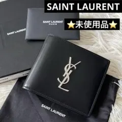 ⭐️未使用品⭐️　サンローラン　YSL カサンドラ　二つ折り財布　ブラック