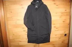 XXL　黒　アンダーアーマー 中綿入りロングコート　1369369 ベンチコート