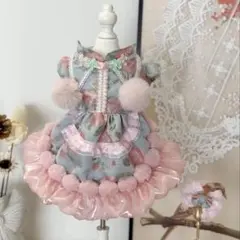 No.2092犬服　猫服　ハンドメイド　ワンピース　わんちゃん