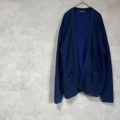 ナノユニバース　綿100%　大きいサイズ　カーディガン　紺　コットン　長袖　春秋