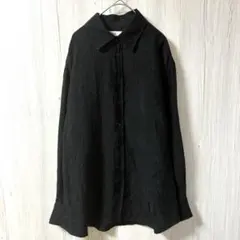 ZARA ザラ シワ加工 オーバーサイズ シャツ ブラック Sサイズ 比翼仕立て