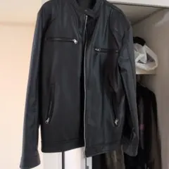 シングルライダースジャケット メンズ ブラック