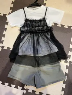 キッズ女の子130センチ　3点セット　トップス、ビスチェ、パンツ