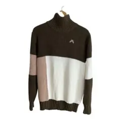 【美品】ACEANDRARE エースアンドレア バイカラー タートルネックニット