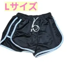 ショートパンツ ルームウェア 韓国 ラインパンツ ブラック 黒 Lサイズ
