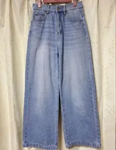 クラシカルエルフ　デニム　ワイド　ハイウエスト　美シルエット　ライトブルー　M