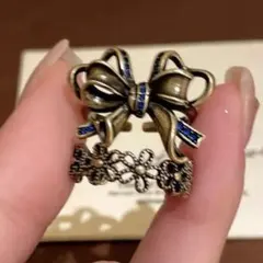 ヴィンテージ　オープンリング　アンティーク　レトロ　２個組　ブロンズ　調整可能