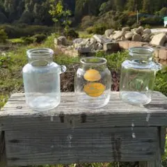 ガラス瓶3個セット　一輪挿し　花瓶　ペン立て