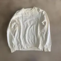 クリーム色 クルーネック スウェット