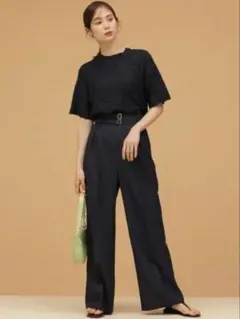 NANO universe センタープレスグルカパンツ ネイビー ナノユニバース