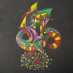 90s エッシャー　アート　ヴィンテージTシャツ ドラゴン　フェード　激レア