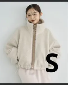 mil chiii カーリーボアブルゾン S アイボリー