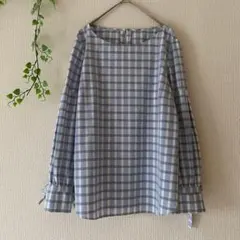 UNTITLED チェック 袖口リボン ブラウスのサムネイル