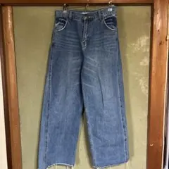 GRL ブルーワイドレッグデニムパンツ