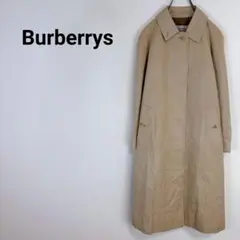 ◇バーバリー【S】ステンカラーコート　ロングコート　ヴィンテージ　ノバチェック