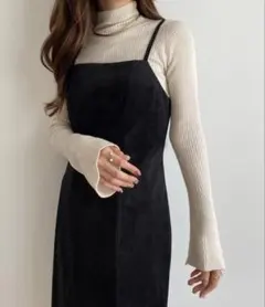 callautia ベロア調Iラインキャミワンピース