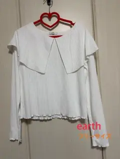 【美品*送料込】earth music&ecology トップス 襟付き フリー