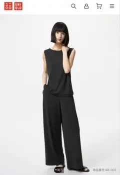 新品　ヨガ、ピラティスに ユニクロジャージー パンツ とノースリーブセットアップ