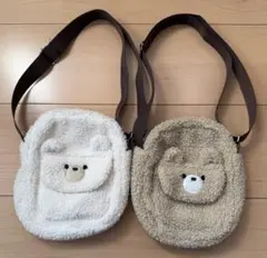 ボアクマデザインショルダーバッグ　2点セット