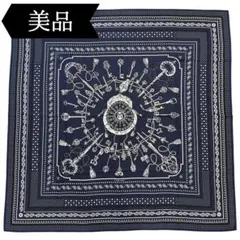 まーか　美品　エルメス カシシル 140 レクレ・バンダナ 鍵 黒 まーか様 専用 美品 エルメス カシシル 140 レクレ・バンダナ 鍵 黒