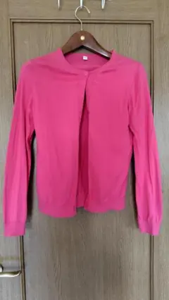 ユニクロ　ピンク　カーディガン　長袖　綿１００％