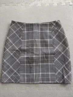 H&M グレー系チェック タイトスカート