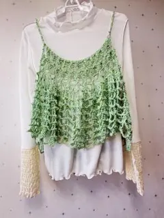 ハンドメイド　トップス　キャミソール　チュニック　フレア