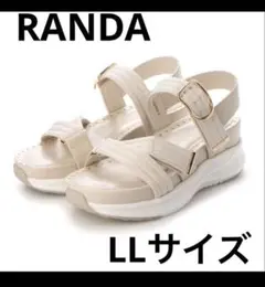 【匿名配送】RANDA ランダ　アシメベルトスポーツサンダル　アイボリー　厚底のサムネイル