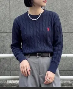 新品未開封【U.S. POLO ASSN.】ロイヤルバルキーケーブルニット