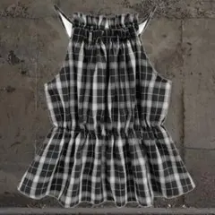 ノースリーブ チェック柄 トップス