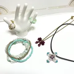 アクセサリー ビーズ ネックレス ブレスレット リング