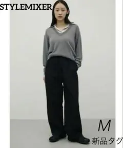 新品タグ✨スタイルミキサー　ワイドパンツ　ハイライン　黒　M