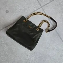 レアミニサイズ極美品 PRADA チェーン ショルダーバッグ グリーン