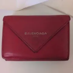 最終値下げ!!BALENCIAGA レッド 三つ折り財布