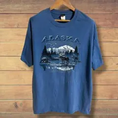 Hanes BEEFY-T ALASKA アラスカ アニマル 2XL ブルー