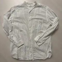 UNIQLO 長袖 ワイシャツ 麻×綿 ホワイト Lサイズ