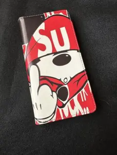 Android用手帳型ケース 赤色キャラクター