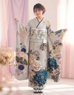 ♦︎格調高い濃紺振袖♦︎和樂京都♦︎豪華絢爛♦︎フルセット♦︎フル