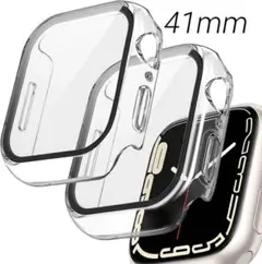 Apple Watch カバー ケース 41mm フィルム一体型 クリア